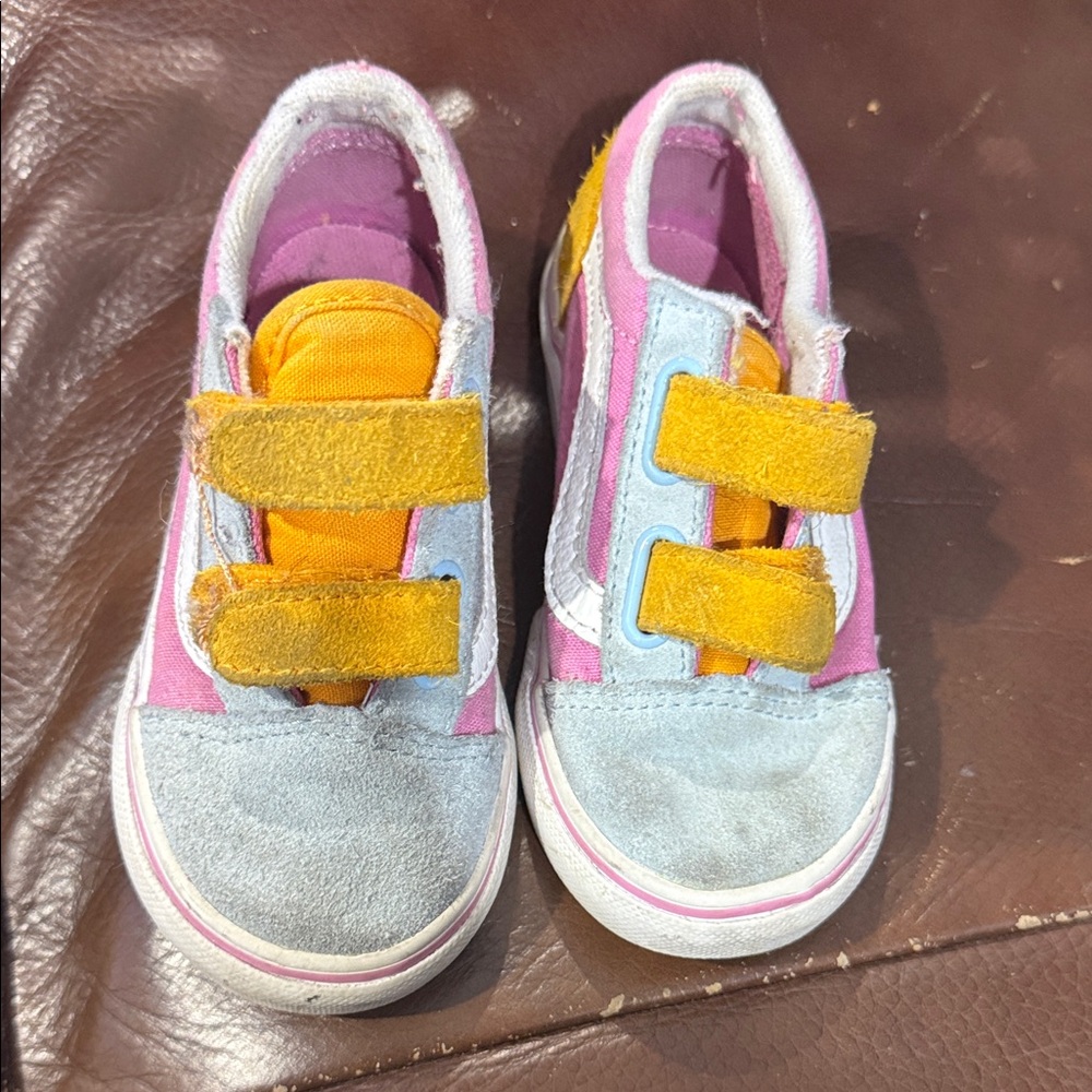 Vans Pink and Yellow Kids Sneakers